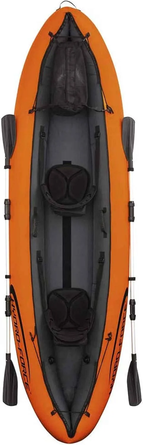 Inflatable Kayak, 2 Person Kayak,Sit On Kayak, with Aluminum Oars and Manual air Pump Ideal for Lakes or Sea Shores,Red