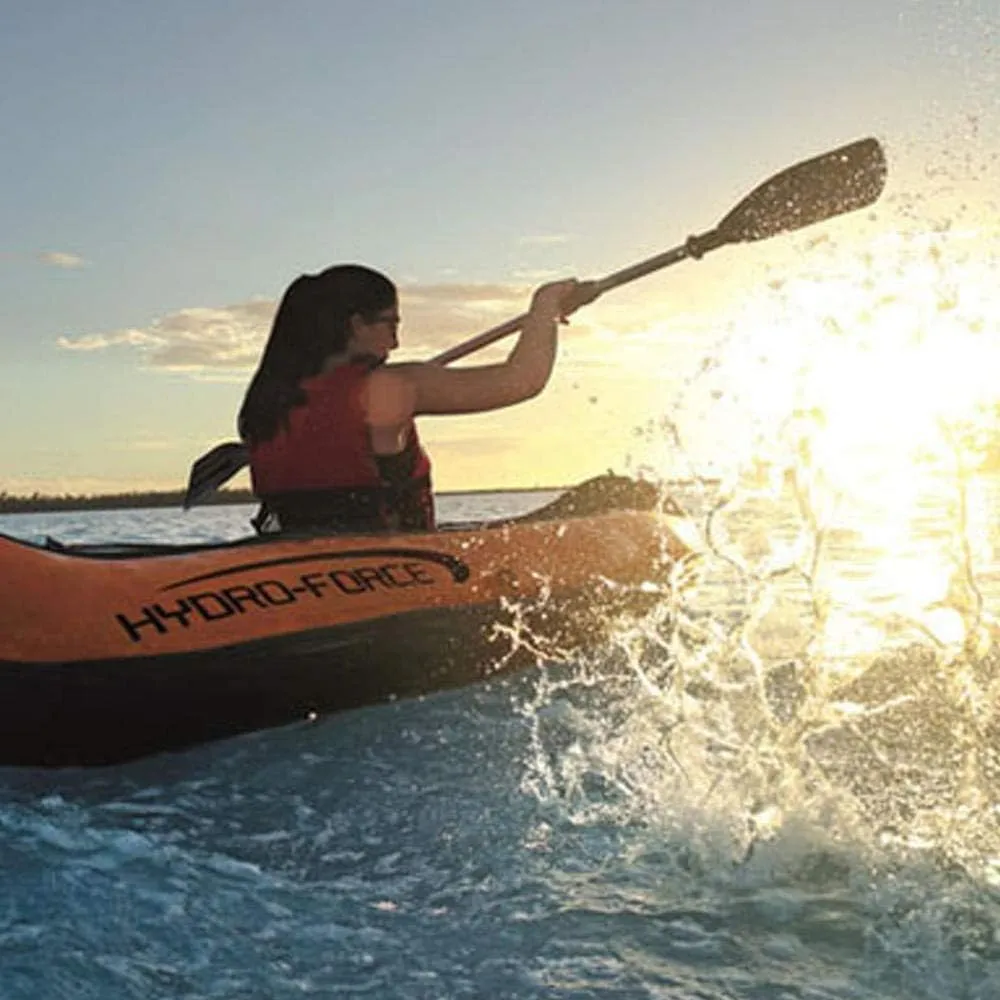 Inflatable Kayak, 2 Person Kayak,Sit On Kayak, with Aluminum Oars and Manual air Pump Ideal for Lakes or Sea Shores,Red