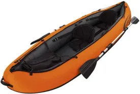 Inflatable Kayak, 2 Person Kayak,Sit On Kayak, with Aluminum Oars and Manual air Pump Ideal for Lakes or Sea Shores,Red