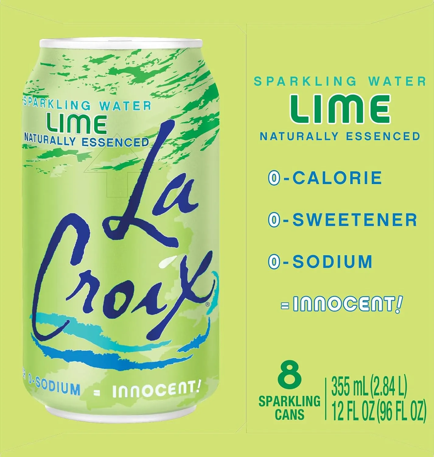 LaCroix Sparkling Water, Lime, 12 Fl Oz (pack of 8)