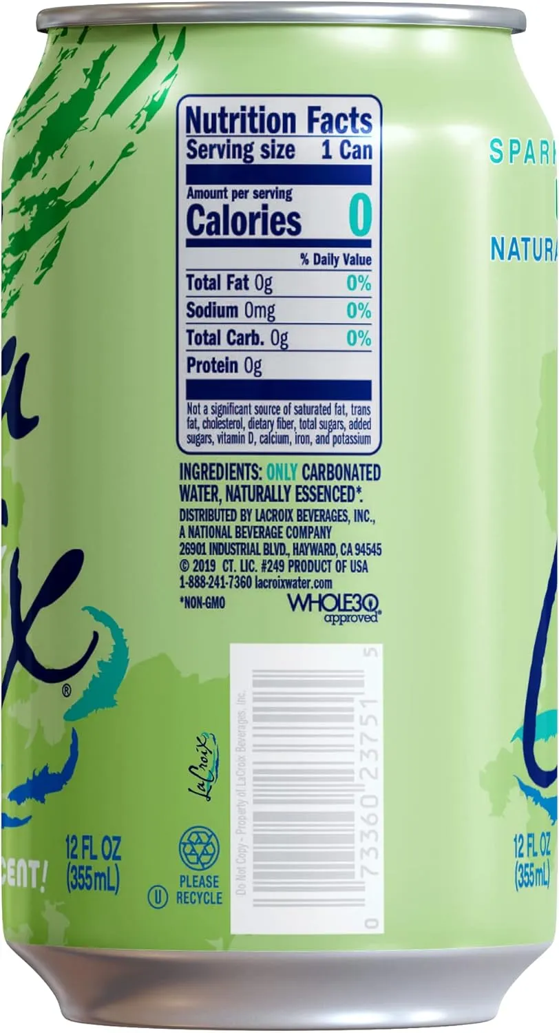 LaCroix Sparkling Water, Lime, 12 Fl Oz (pack of 8)