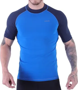 Men's Diving Rash Guard Swim Shirt Loose Fit Athletic Undershirt Quick Dry Surfing Tops UPF 50 