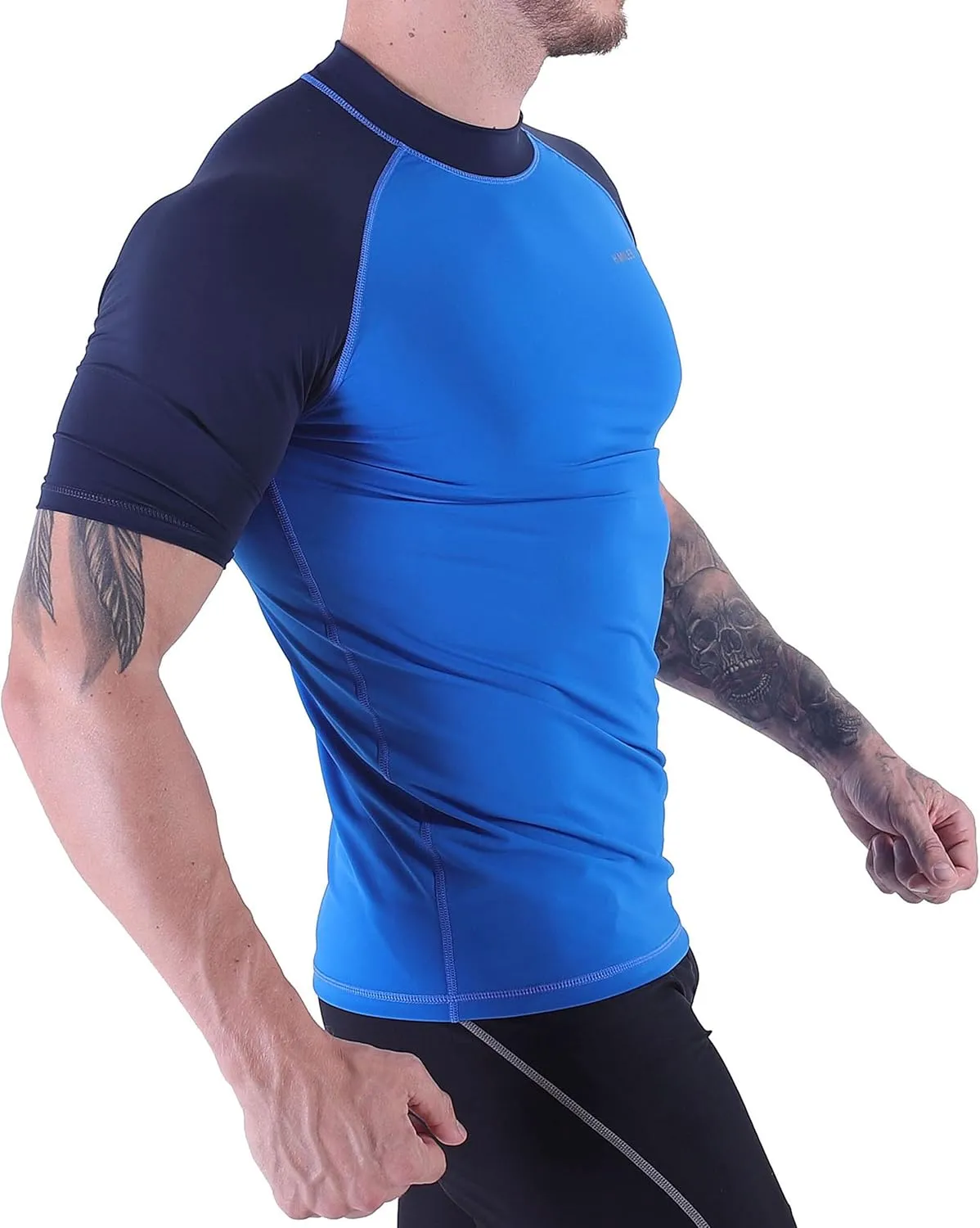 Men's Diving Rash Guard Swim Shirt Loose Fit Athletic Undershirt Quick Dry Surfing Tops UPF 50 