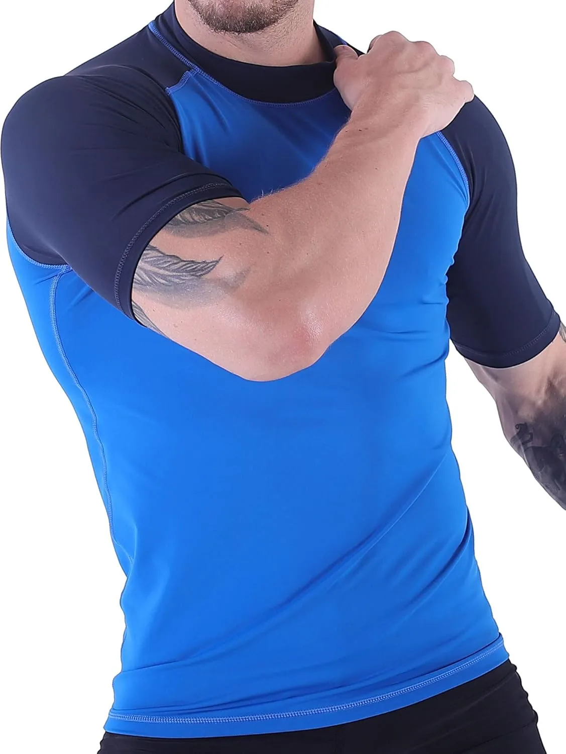 Men's Diving Rash Guard Swim Shirt Loose Fit Athletic Undershirt Quick Dry Surfing Tops UPF 50 