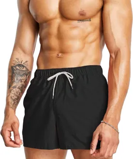 Mens Swim Trunks 5" with Mesh Lining Quick Dry Beach Shorts for Swimming Men Bathing Suit