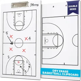 Murray Sporting Goods Dry Erase Coaches Clipboard | Double-Sided Dry Erase White Board