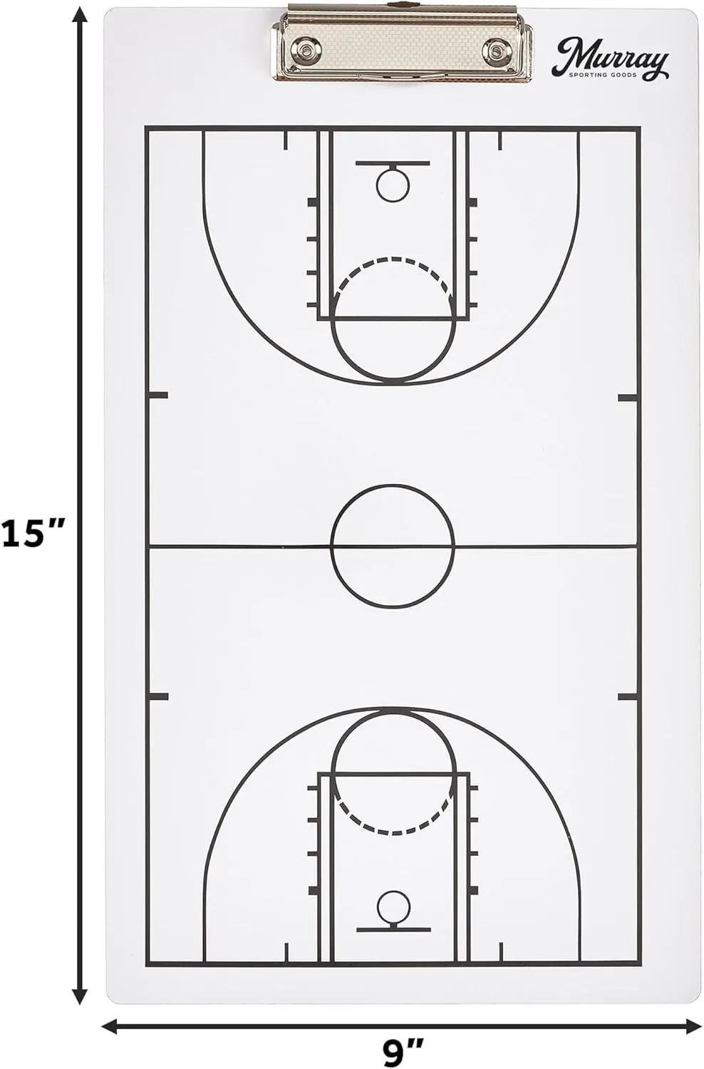 Murray Sporting Goods Dry Erase Coaches Clipboard | Double-Sided Dry Erase White Board