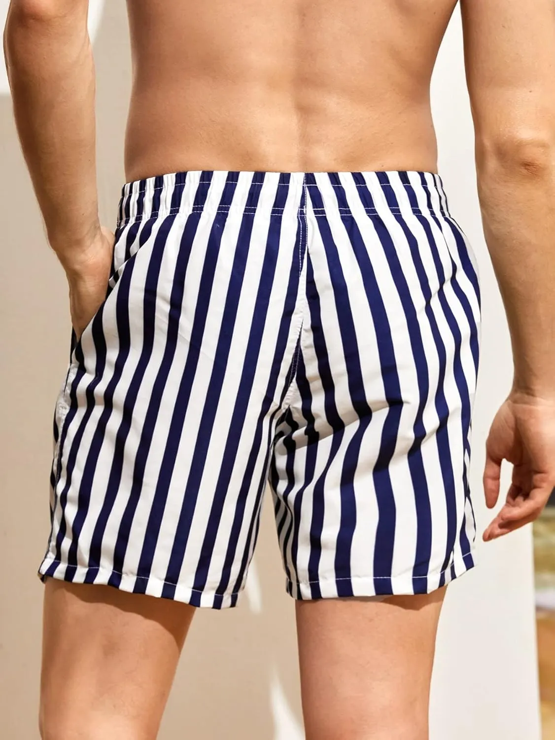 Mywu Mens Swim Trunks 5 Inch Beach Shorts with Mesh Lining Funny Swimming Bathing Suits Quick Dry Swimwear
