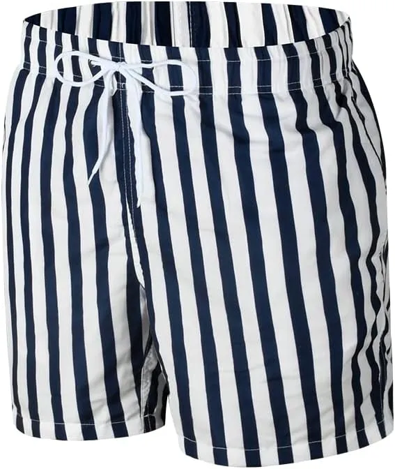 Mywu Mens Swim Trunks 5 Inch Beach Shorts with Mesh Lining Funny Swimming Bathing Suits Quick Dry Swimwear
