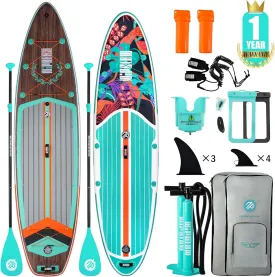 Niphean Inflatable Paddle Board, Niphean Inflatable Stand Up Paddle Board with Durable SUP Accessories, 11' and 10'6'' Stable Inflatable Paddle Boards for Adults & Youth of All Skill Levels