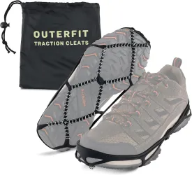 Non-Slip Crampons with Zinc Coated Steel Coils, Snow and Ice Cleats for Men and Women, Shoe Spikes for Hiking, Fishing, Walking