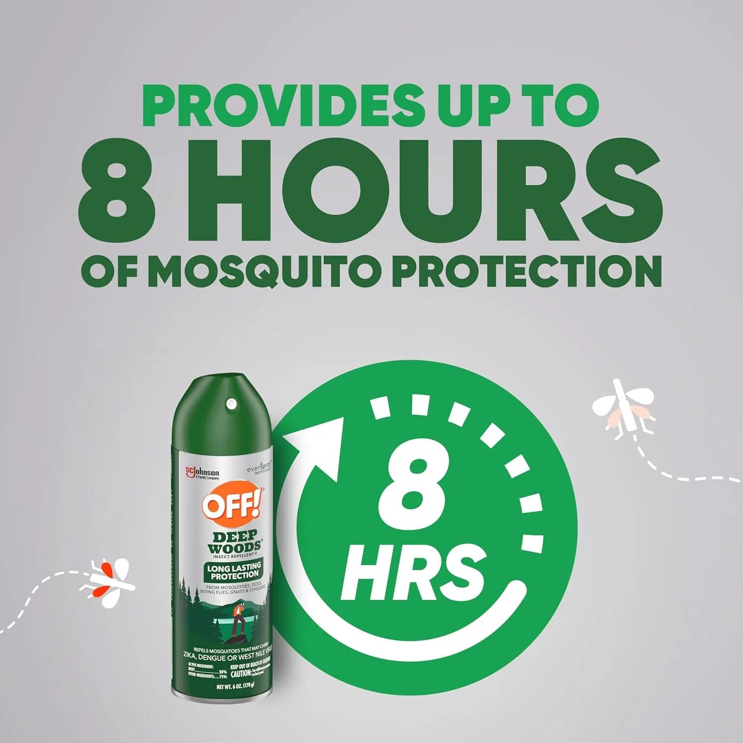 OFF! Deep Woods Insect Repellent Aerosol, Bug Spray with Long Lasting Protection from Mosquitoes, 6 oz