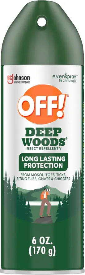 OFF! Deep Woods Insect Repellent Aerosol, Bug Spray with Long Lasting Protection from Mosquitoes, 6 oz