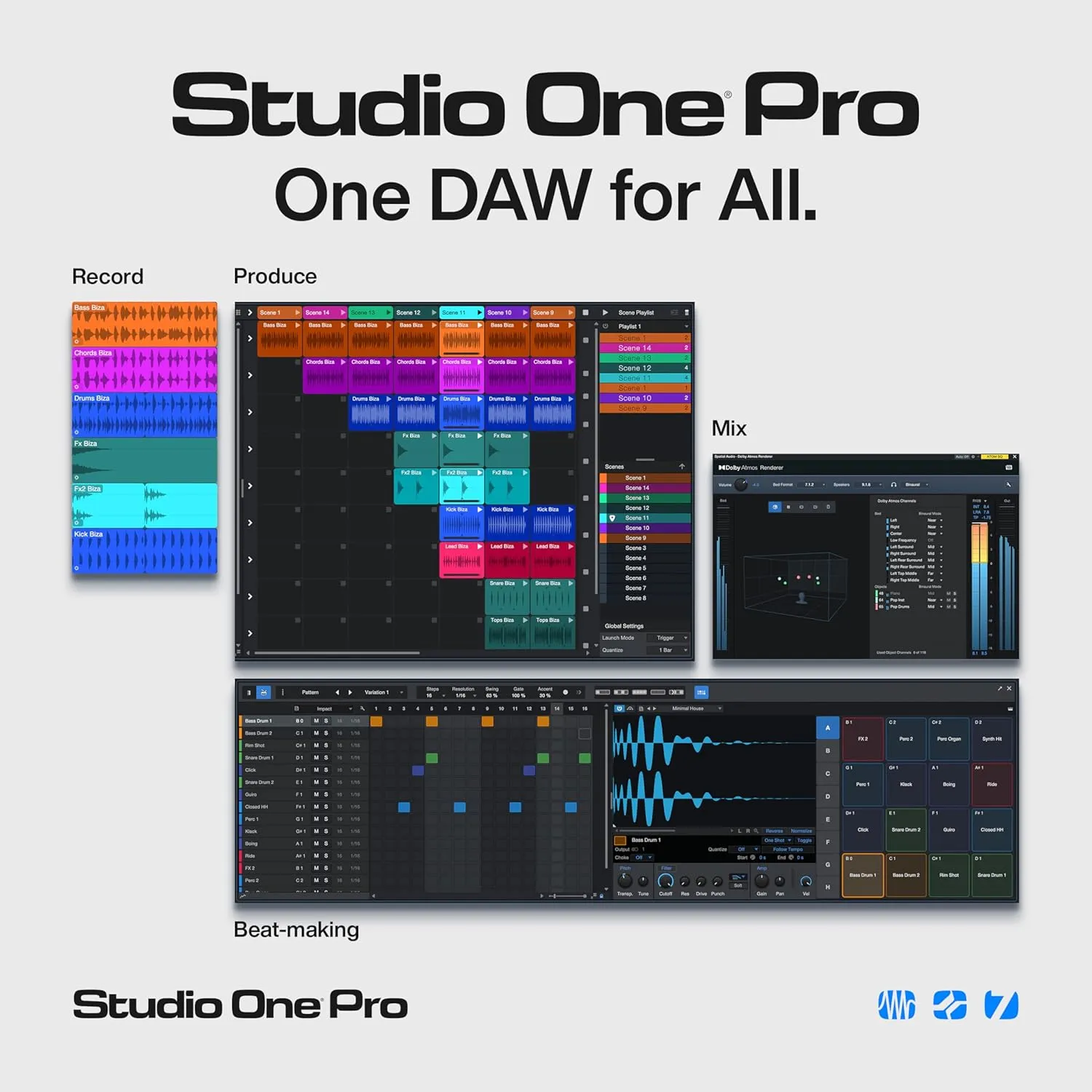 Studio One Pro 7 Perpetual License  Music Production Recording DAW Software with Stem Separation, Splice Integration, Mixing, Mastering, Virtual Instruments, Loops & Samples Included
