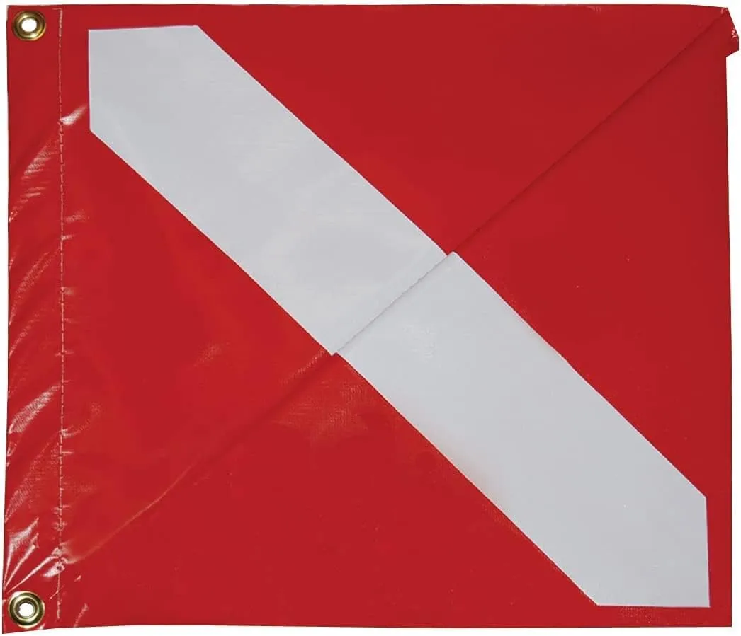 Taylor Made Products 4200 Diver Down Boat Flag (13" x 15"), Red & White