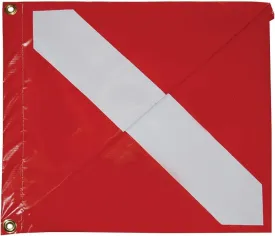 Taylor Made Products 4200 Diver Down Boat Flag (13" x 15"), Red & White