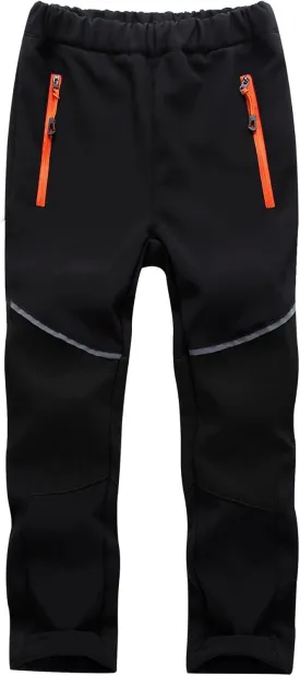 Toomett Boys snow cargo pants, Girls Kids Outdoor Fleece-Lined Soft Shell Hiking Fishing ski Insulated Pants