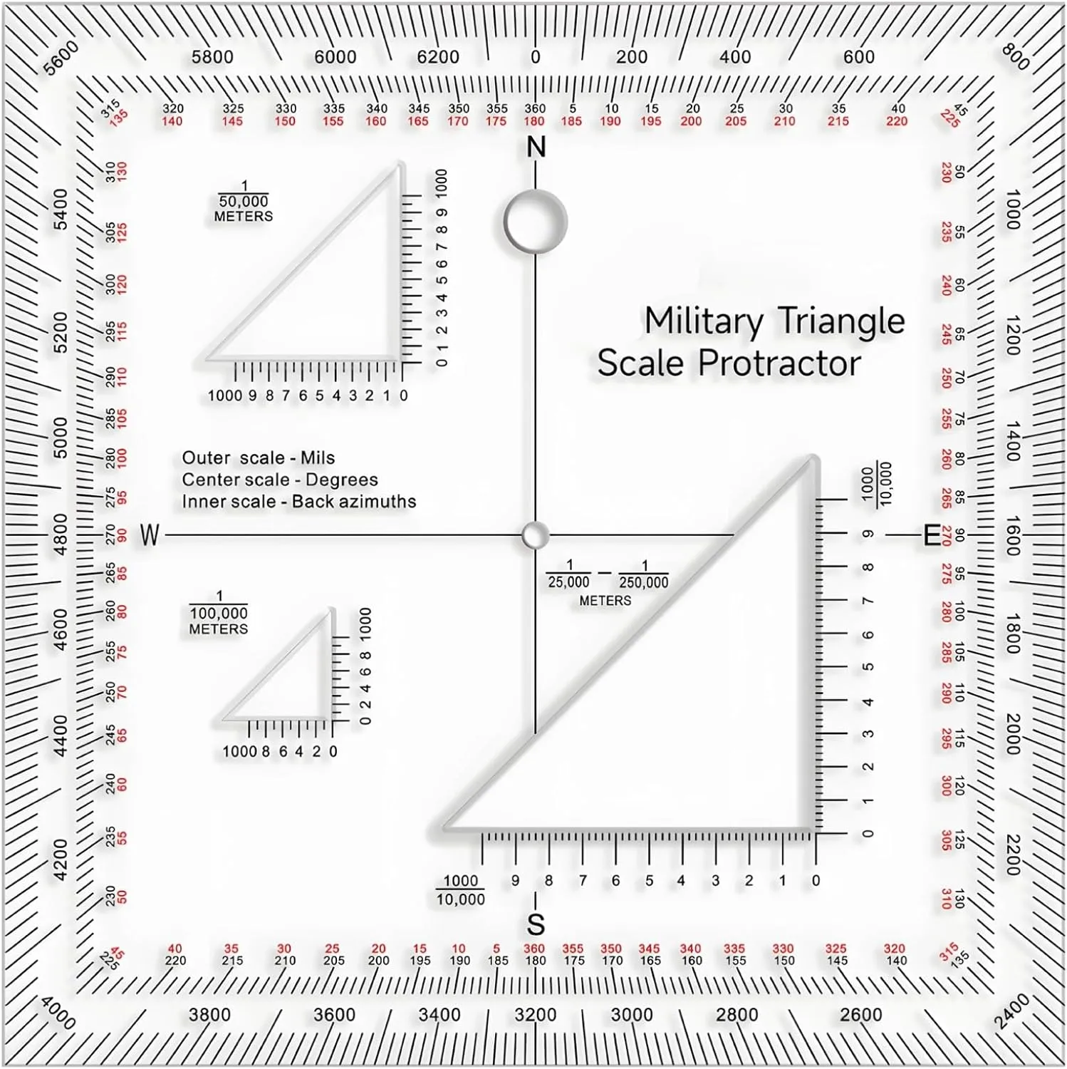 Utm Mgrs Military Protractor Ruler Navigation Tool for Map Reading