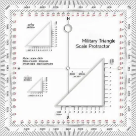 Utm Mgrs Military Protractor Ruler Navigation Tool for Map Reading
